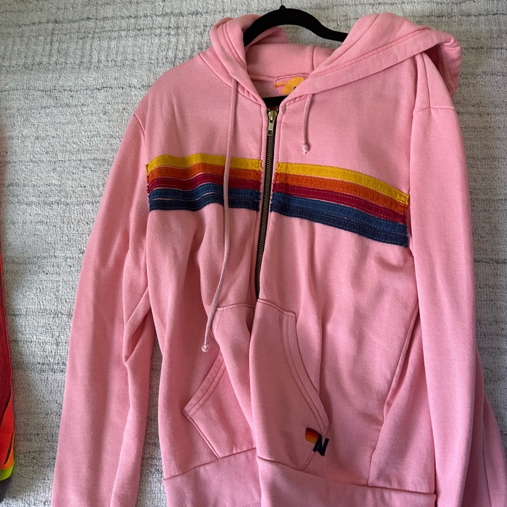 Pink hoodie aviator nation size xs